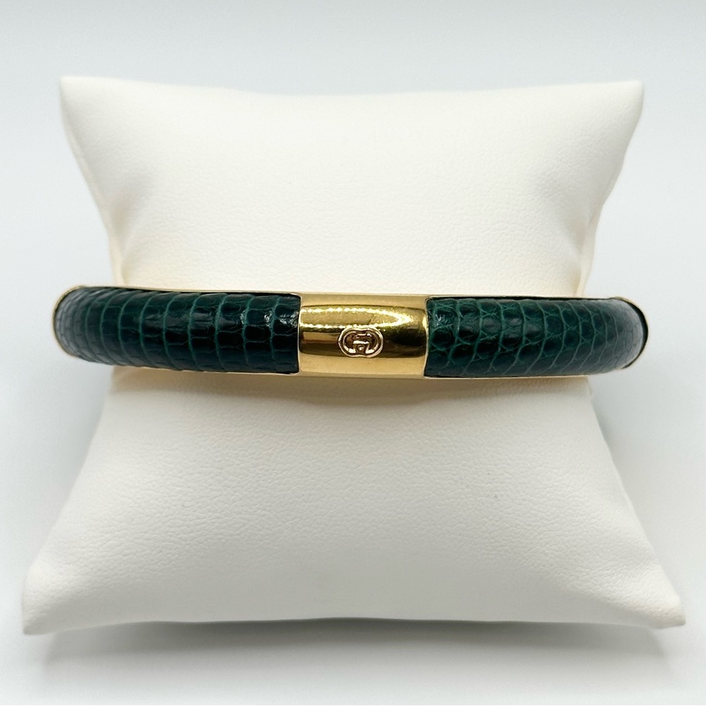 Vintage Gucci green snakeskin bracelet